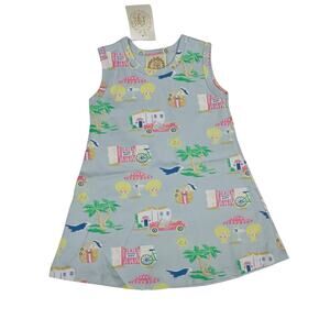 The Beaufort Bonnet Company Kids Casual Dress - Blue with Multicolor Print